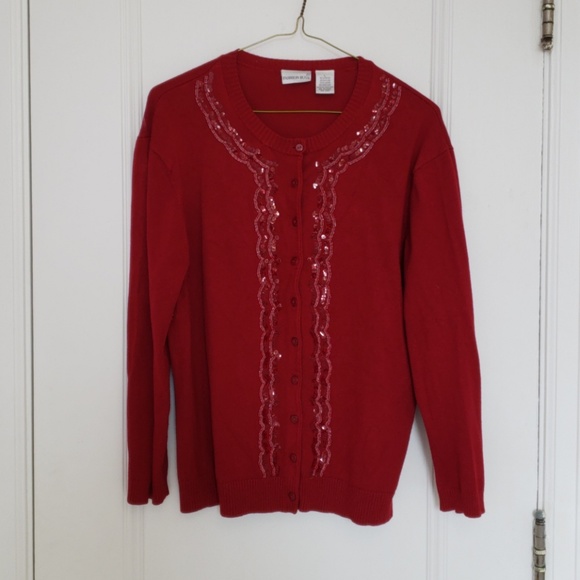 Red sequin sweater - Picture 1 of 2